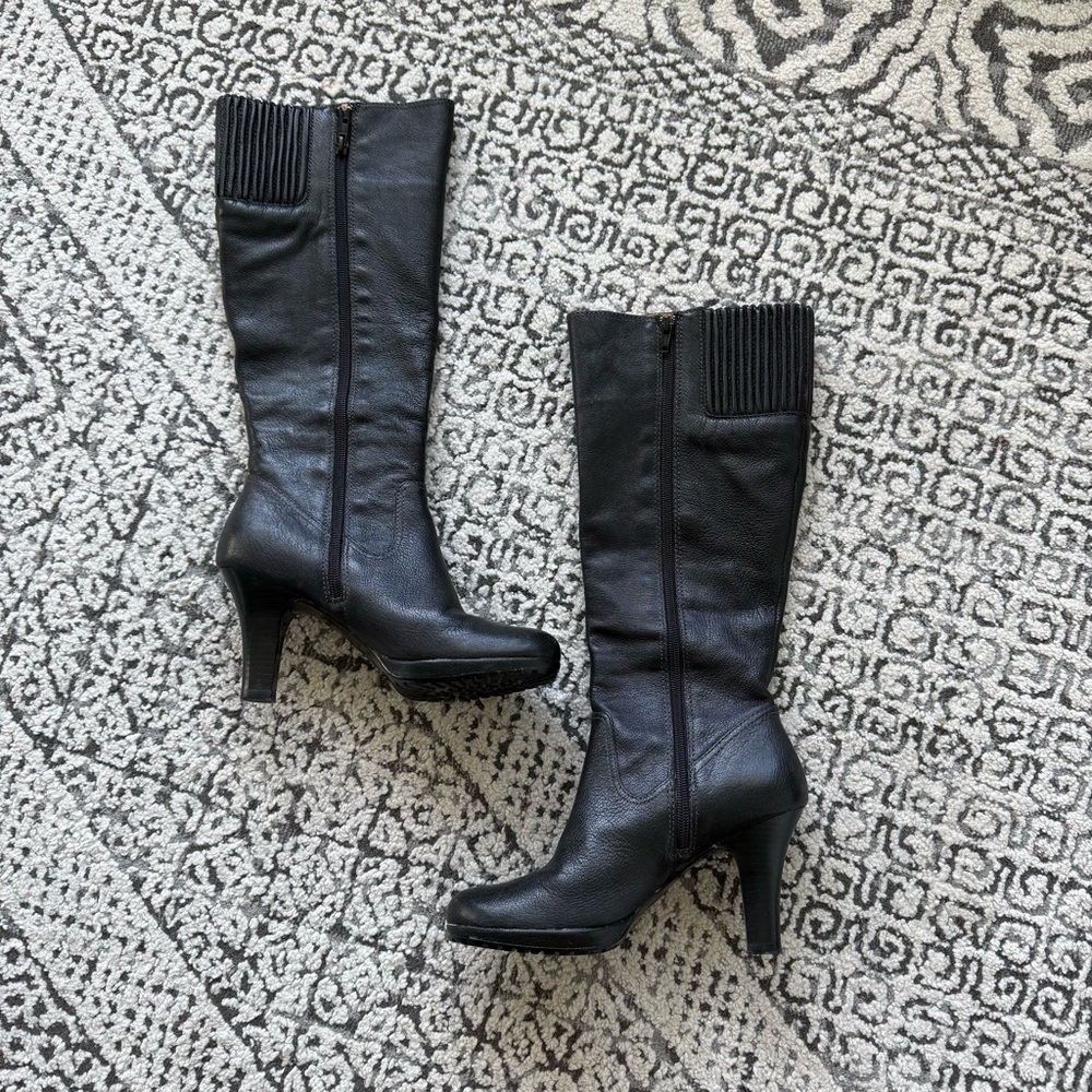 Black Knee-High Leather Boots